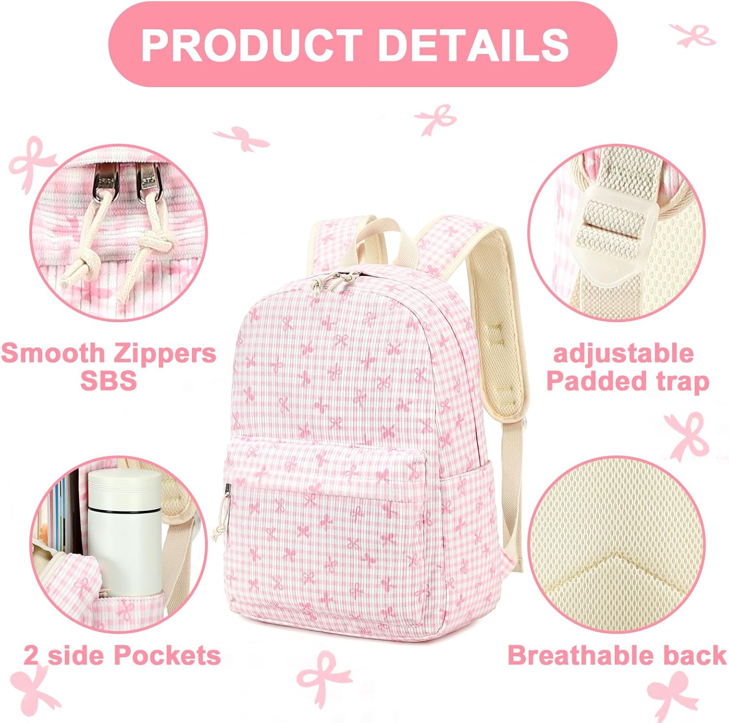 LEDAOU Kids Backpack for Girls Boys Preschool Kindergarten Elementary School Bookbag Toddler School Bag with Chest Strap - Image 4