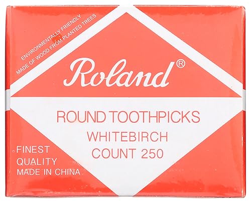 Roland - Palillos de dientes redondos de madera, 250 CT