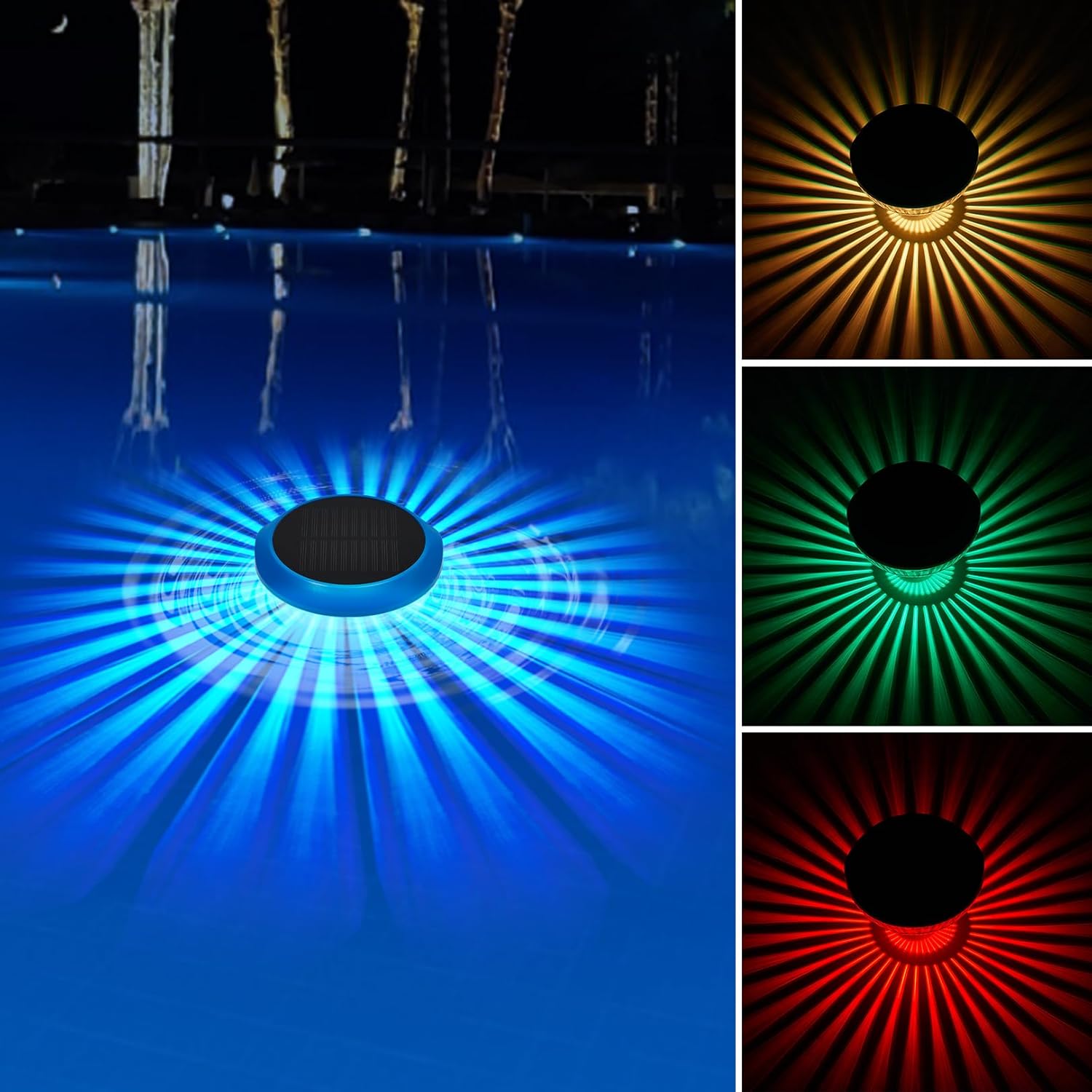 RRRPIO Floating Pool Lights,Solar Pool Lights with RGB