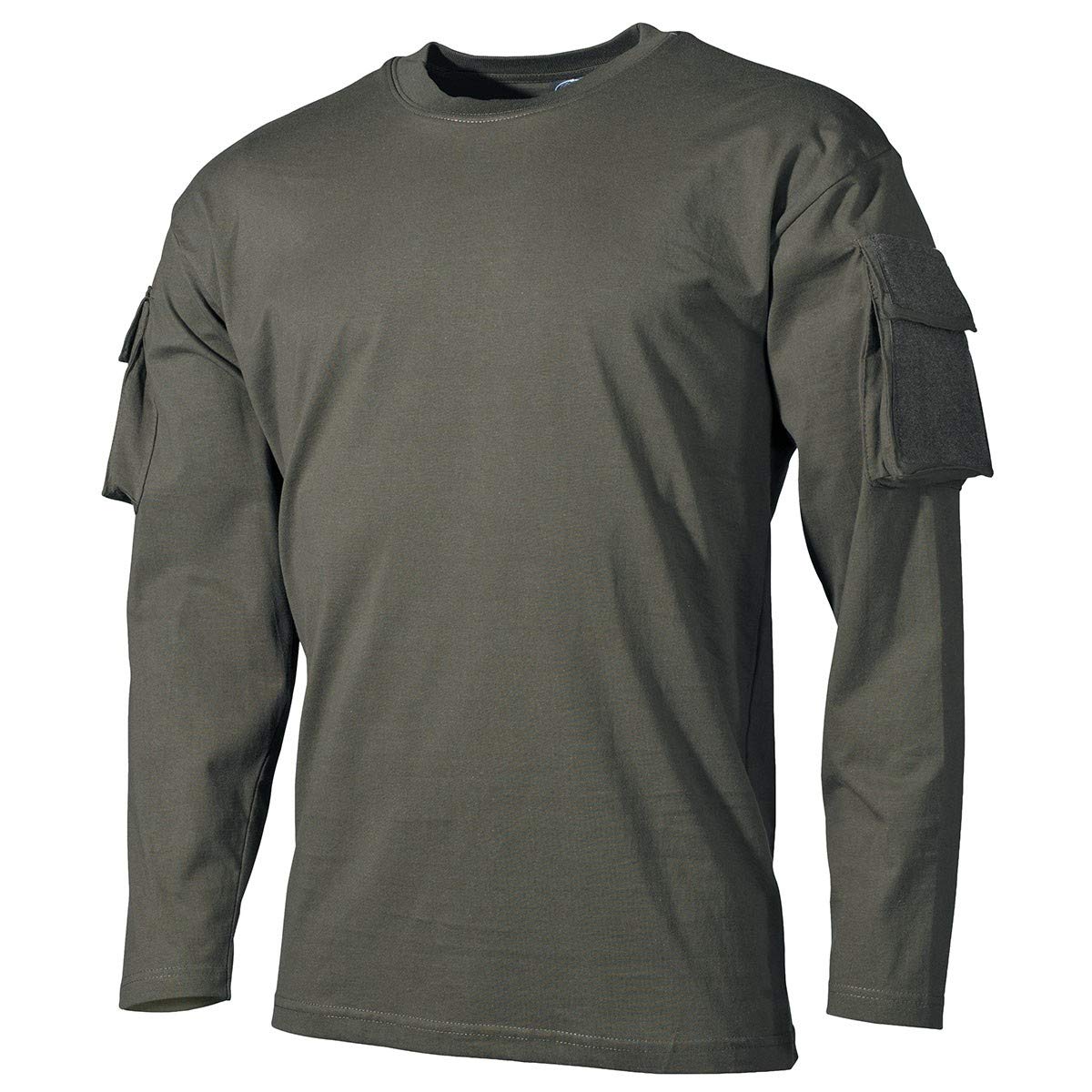 Mfh Men's Od Green Us Long Sleeved T-Shirt With Sleeve Pockets Size L
