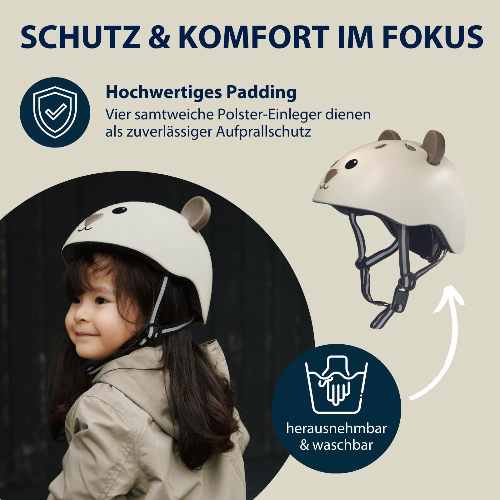 HUDORA Kinderhelm mit süßem Tier-Motiv - Bequemer Kleinkind-Helm in XXS, XS - Sicherer Fahrradhelm - Hochwertiger Kinder-Helm für Mädchen und Jungen - für Laufrad, Scooter und Fahrrad