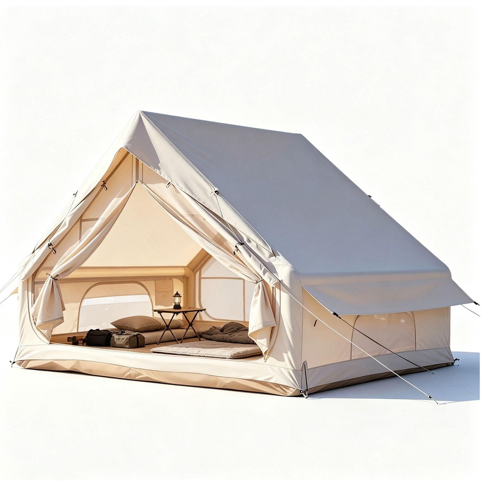 Namiot Pompowany Glamping z Wyjsciem na Piec