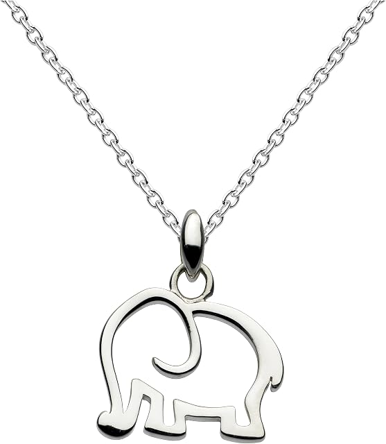 Dew Sterling Silver Elephant Necklace, 18"