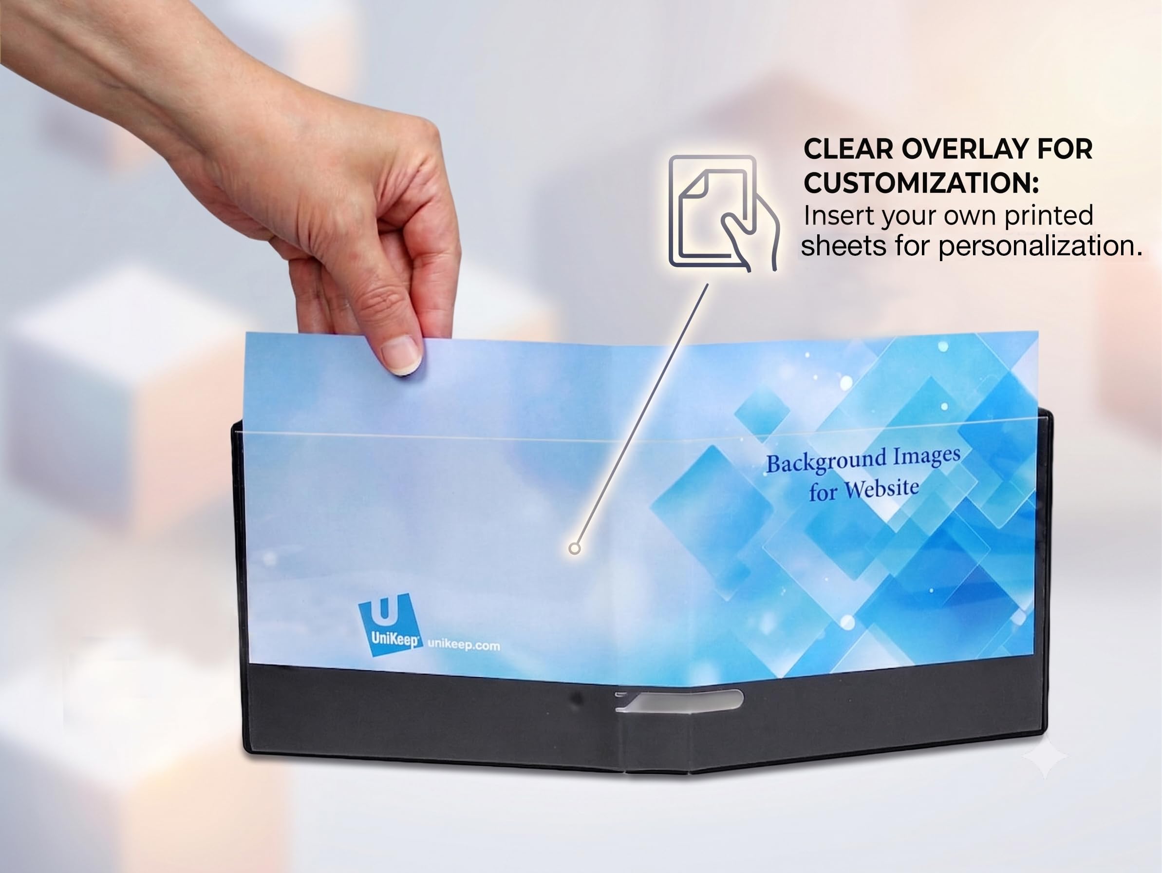 Unikeep disco 10 CD/DVD in pelle con pagine (16,2 x 13,8 x 2,9 cm) – Custodia di 20 (nero)