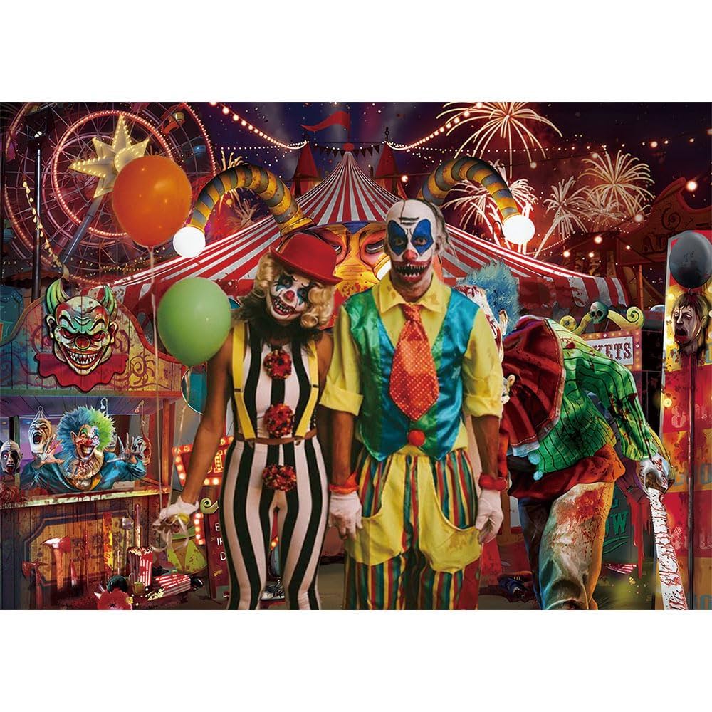 Amazon | Maijoeyy 7x5フィート ハロウィン背景 ホラー サーカス