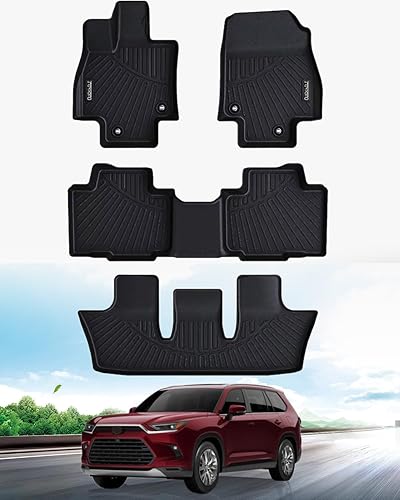 Miniatura 1 de Alfombrillas para todo tipo de clima para Toyota Grand Highlander y Lexus TX 2024 Grand Highlander TX- Grand Highlander TPE forros de goma TPE