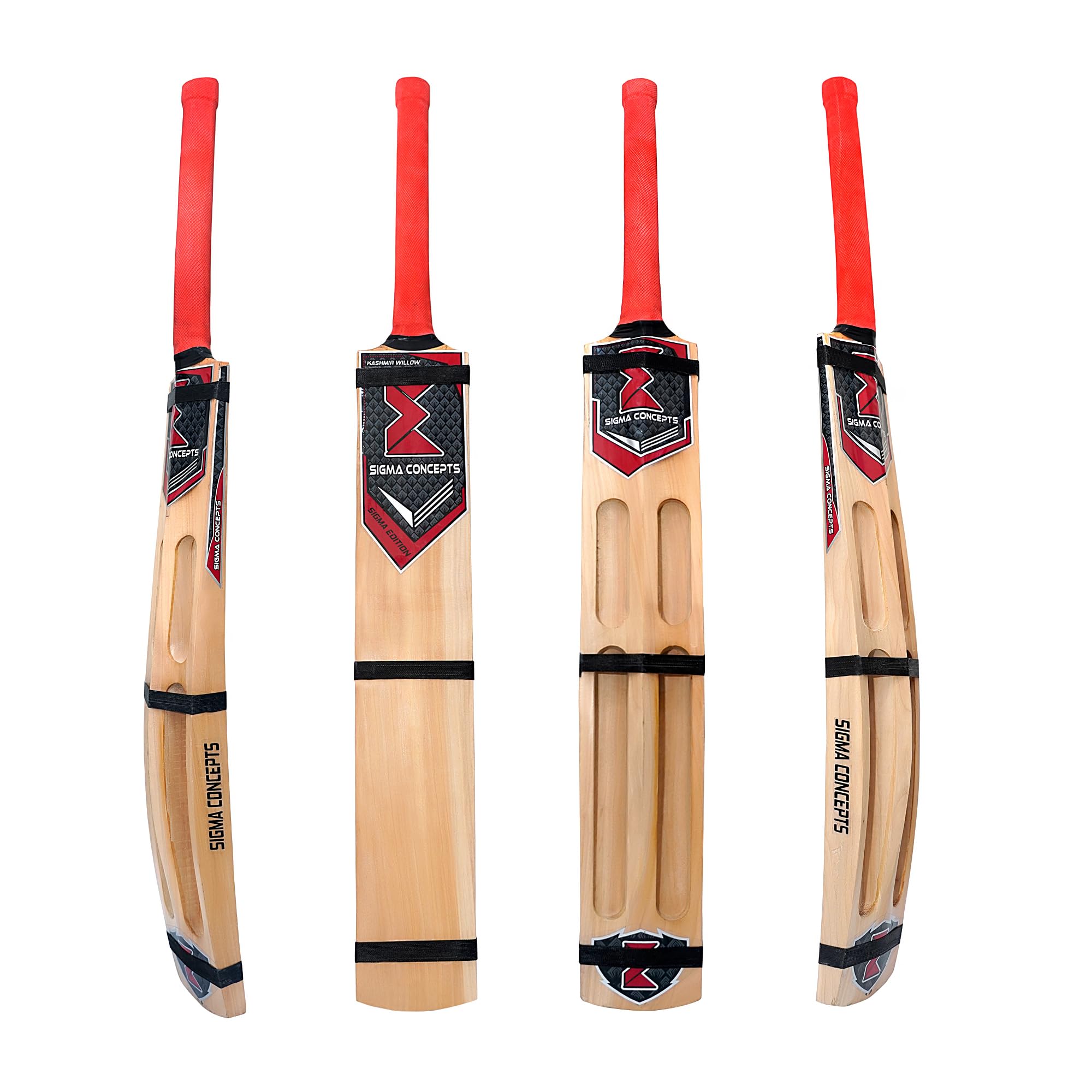 Sigma Concepts Kashmir Willow Cricket Bat | Double Blade for Hard & Soft Tennis Ball | Full Cane Handle | Lightweight & Durable | Ideal for Club & Tournament Play-image-33