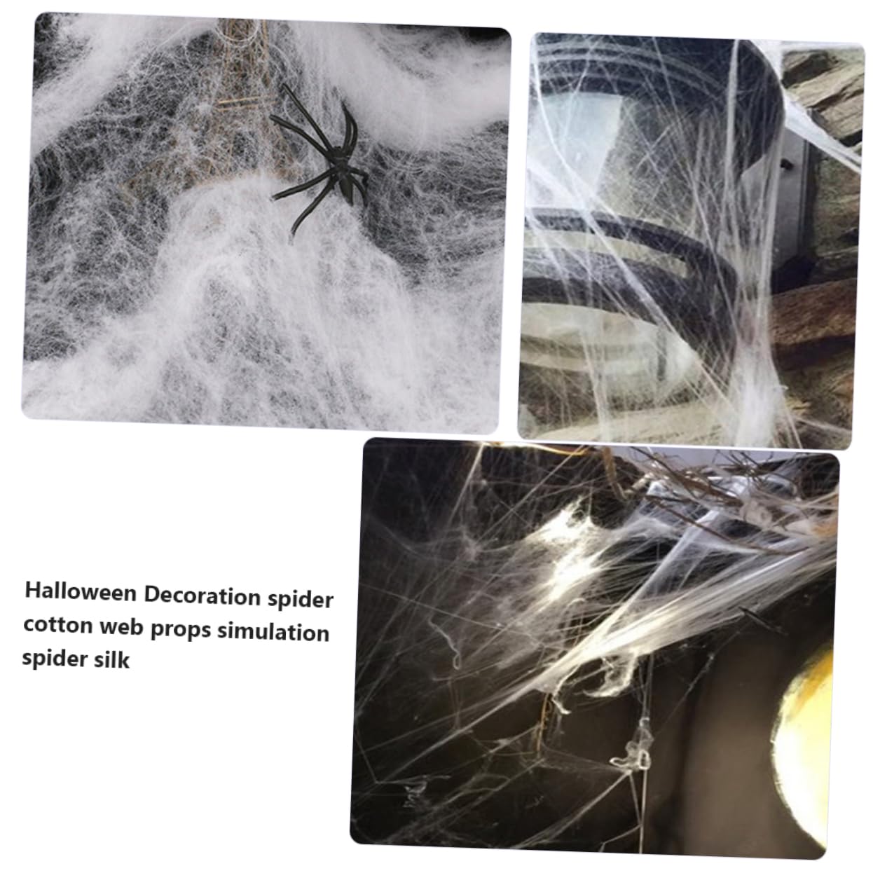 Yardwe 2 Set Decorazione Halloween Ragno Cotone Ragno di Halloween Decorazioni Ragnatela Impostore Arredamento Allarmante Sospeso Ragnatele Bianca 10 Confezioni*2