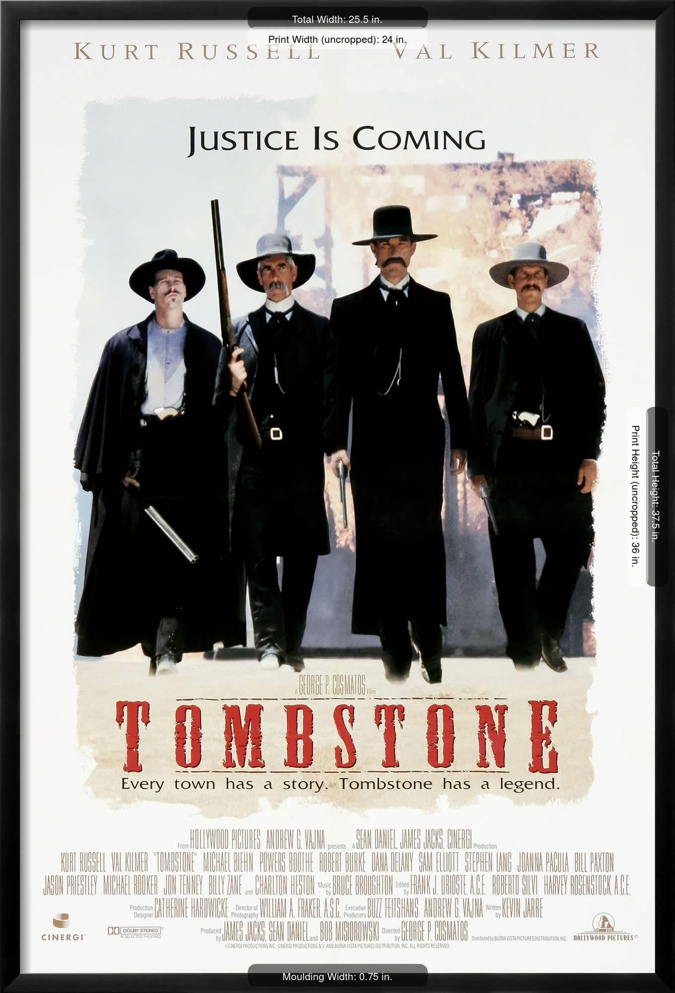 Amazon.com: AllPosters Wall Poster Tombstone - 1993 on Black Frame