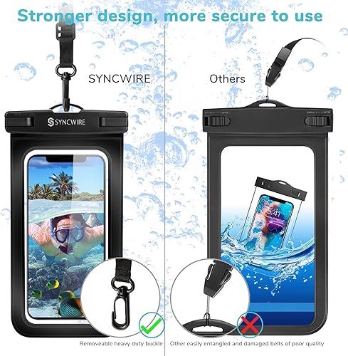 Miniatura 7 de SYNCWIRE Bolsa impermeable para teléfono paquete de 2 - Funda universal IPX8 impermeable para teléfono con cordón compatible con iPhone 1514131211