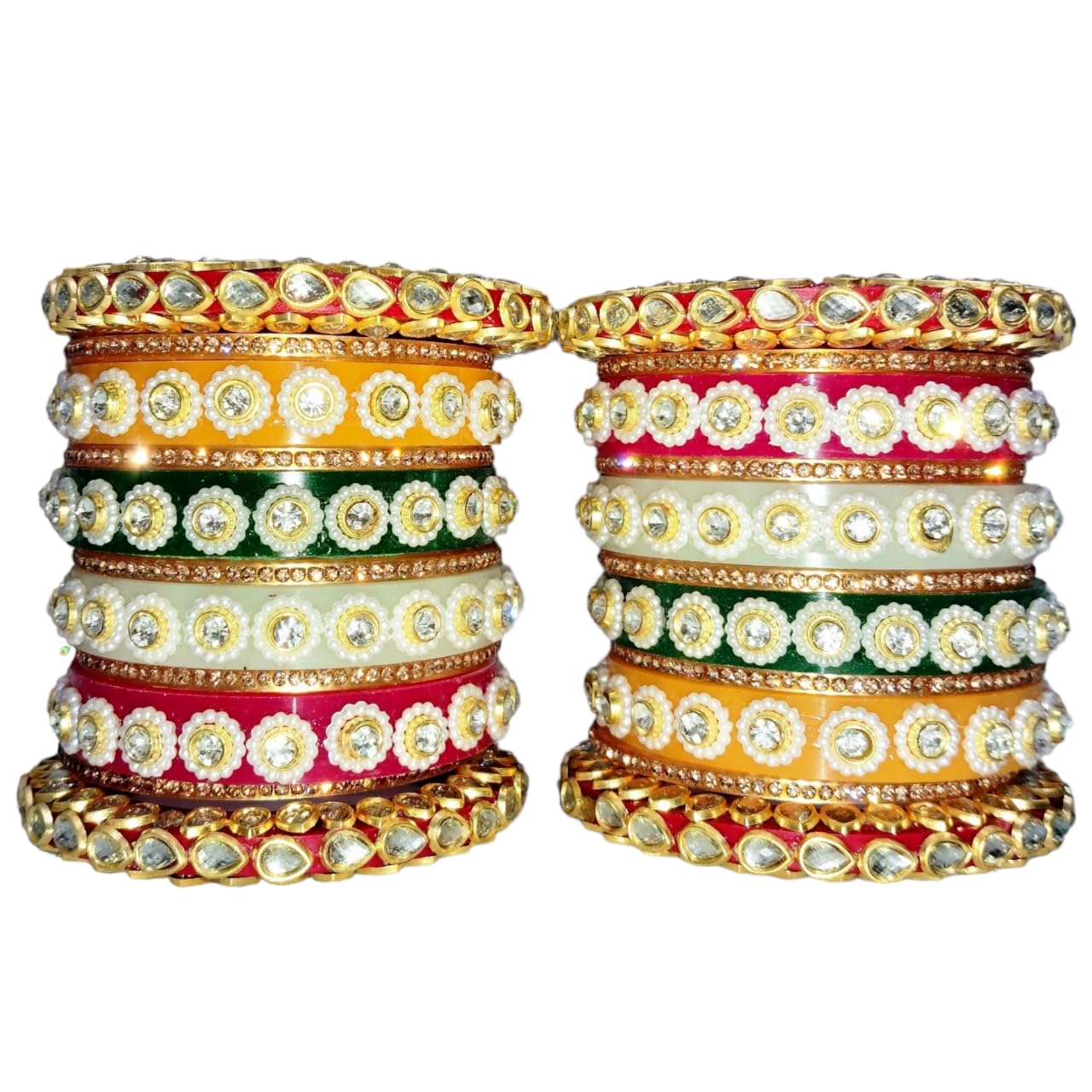 Rajasthani Bangles for Women Traditional Rajwadi Chuda Trendy Multicolor Seep Bracelet Bangle Set For Women (Sunflower, 2.4) (B0CXMXWJ93) Amazon Price History, Amazon Price Tracker