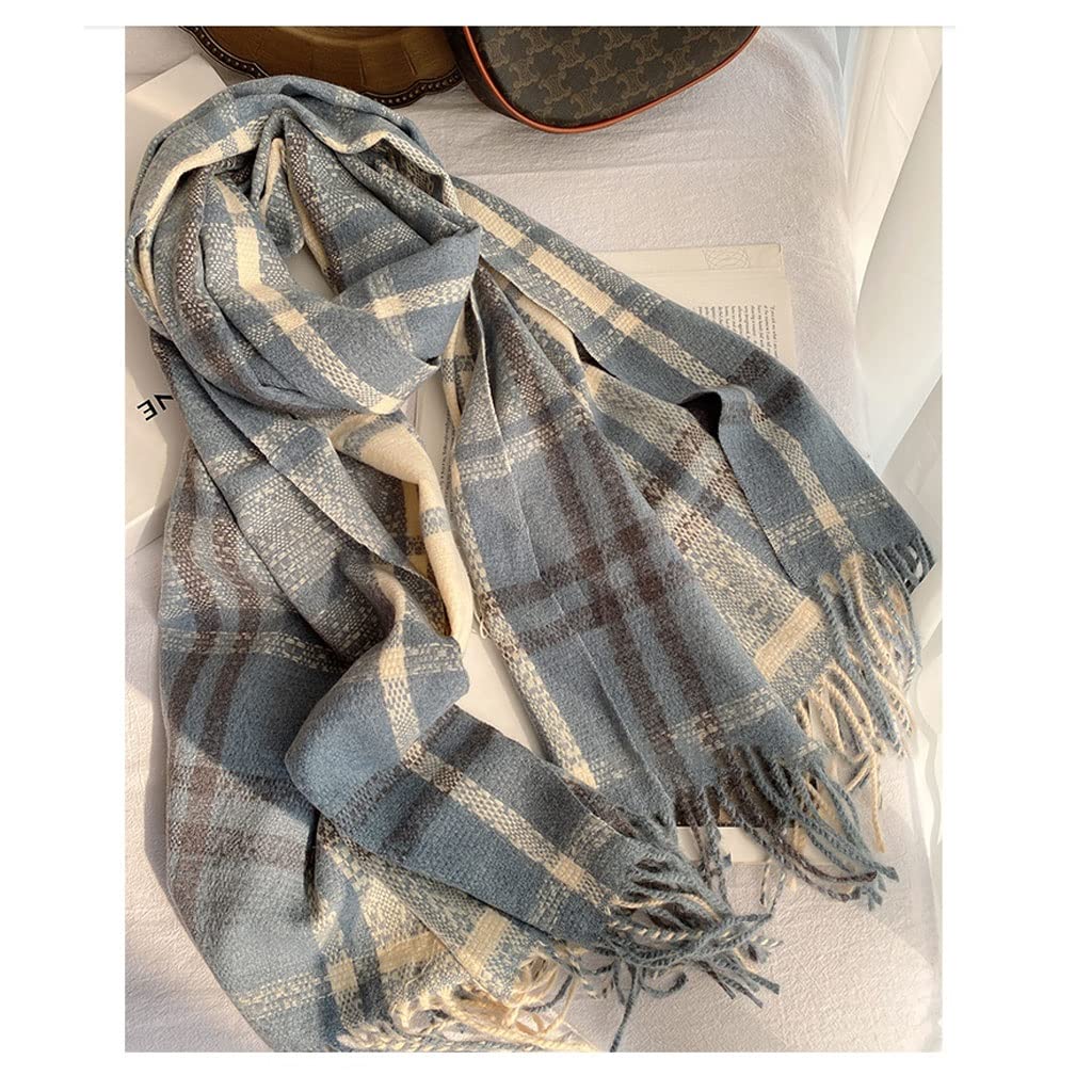 Bufanda Invierno Imitación Cachemira Invierno Bufanda cálida Hombres Tassel Tejido Tela Escocesa Bufandas Bufandas Femenino otoño mantón envueltos Chal Bufanda