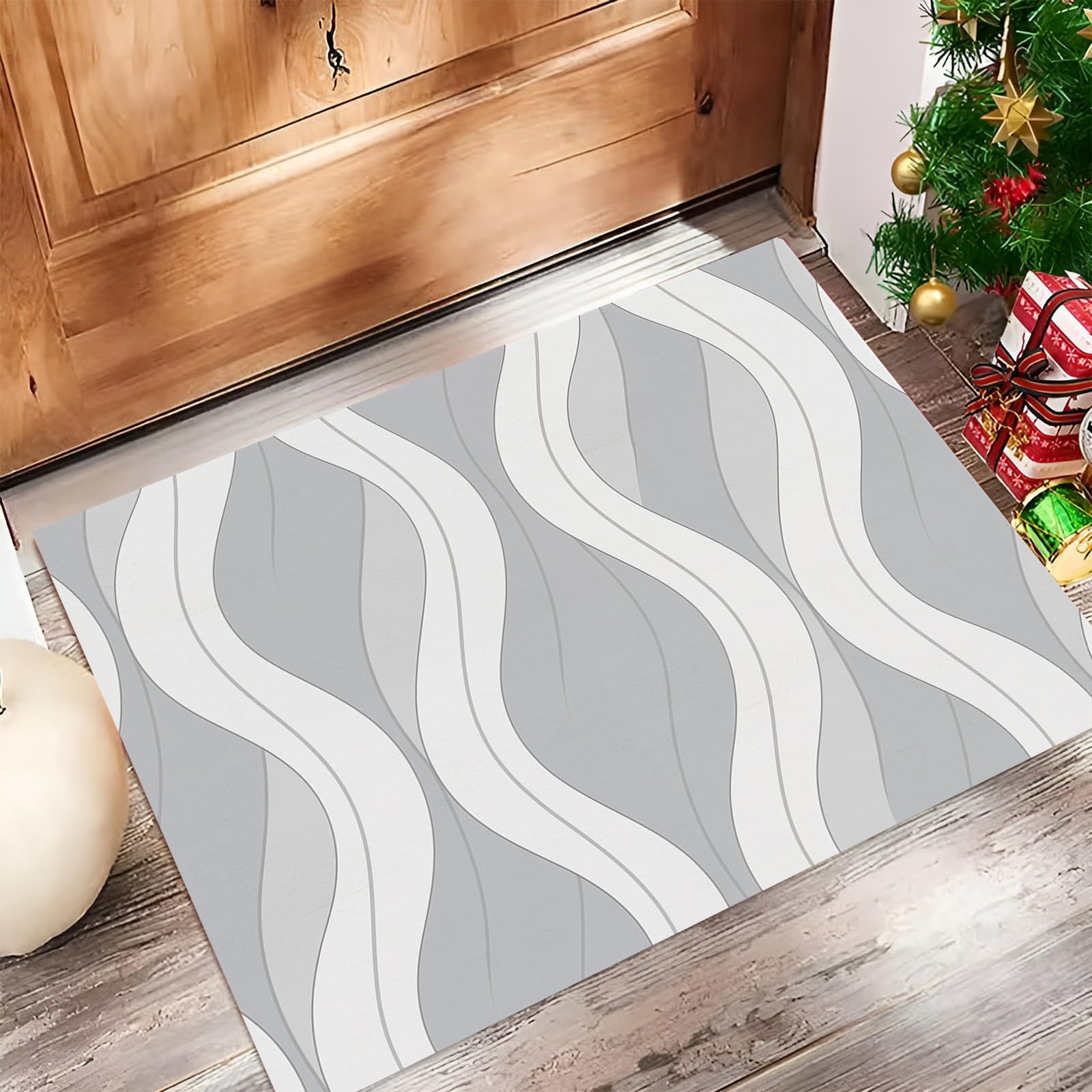 Tapis de sol géométrique lavable en machine et antidérapant 60x90cm
