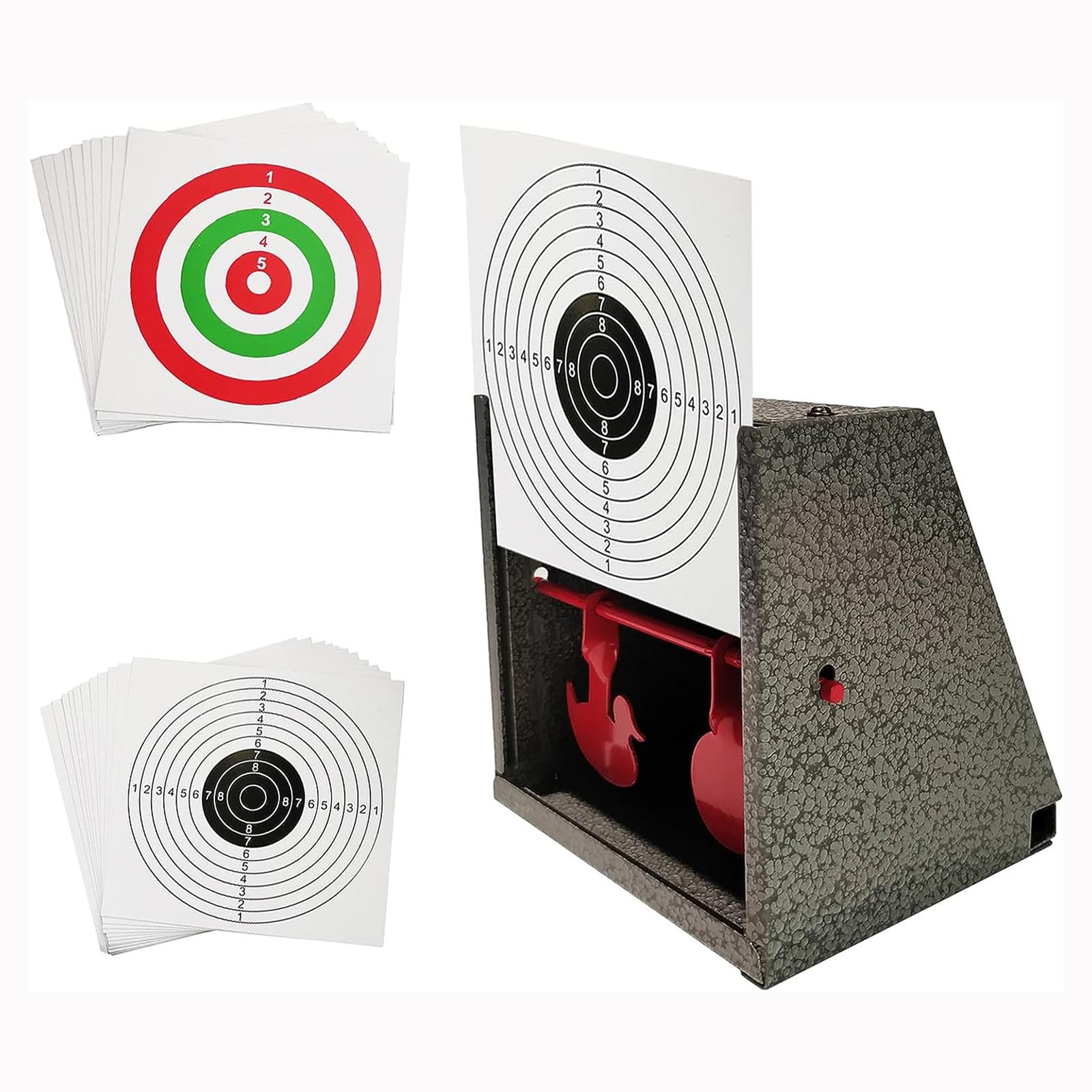 ATFLBOX BB Trap Target z 20-częściową papierową tarczą i resetowanym celem strzeleckim do Airsoft Pellet Gun Rifle BB Gun