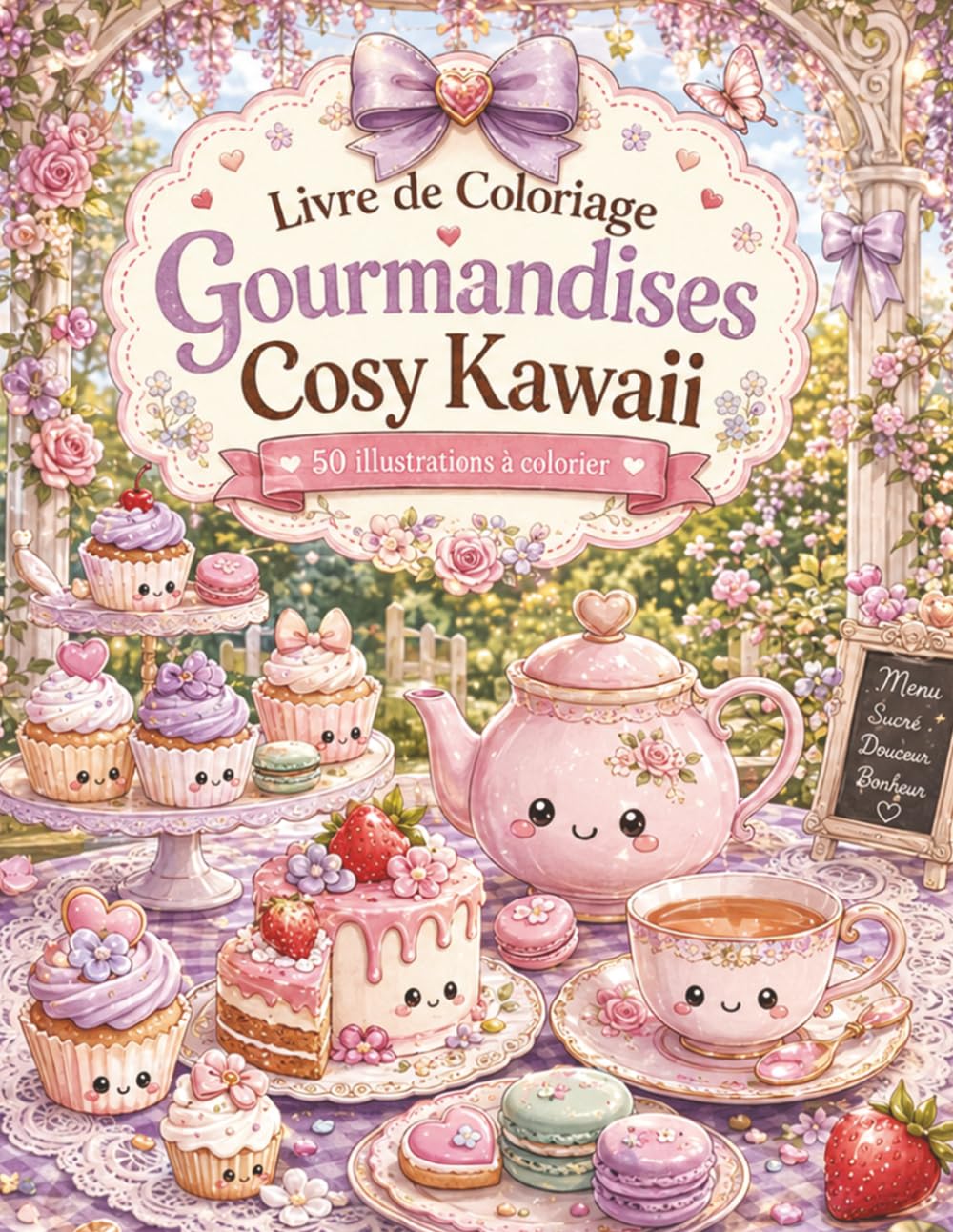 Livre de Coloriage Gourmandises Cosy Kawaii: 50 soirées réconfortantes à colorier pour adultes et ados — chocolat chaud, lanternes et desserts sous les étoiles