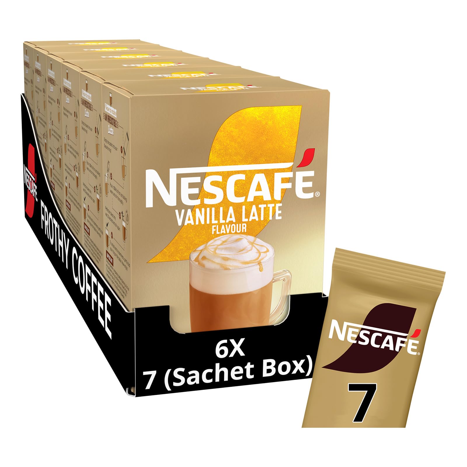 Amazon.com : NESCAFÉ LATTE Vanilla Instant Coffee Sachets x7 (Pack