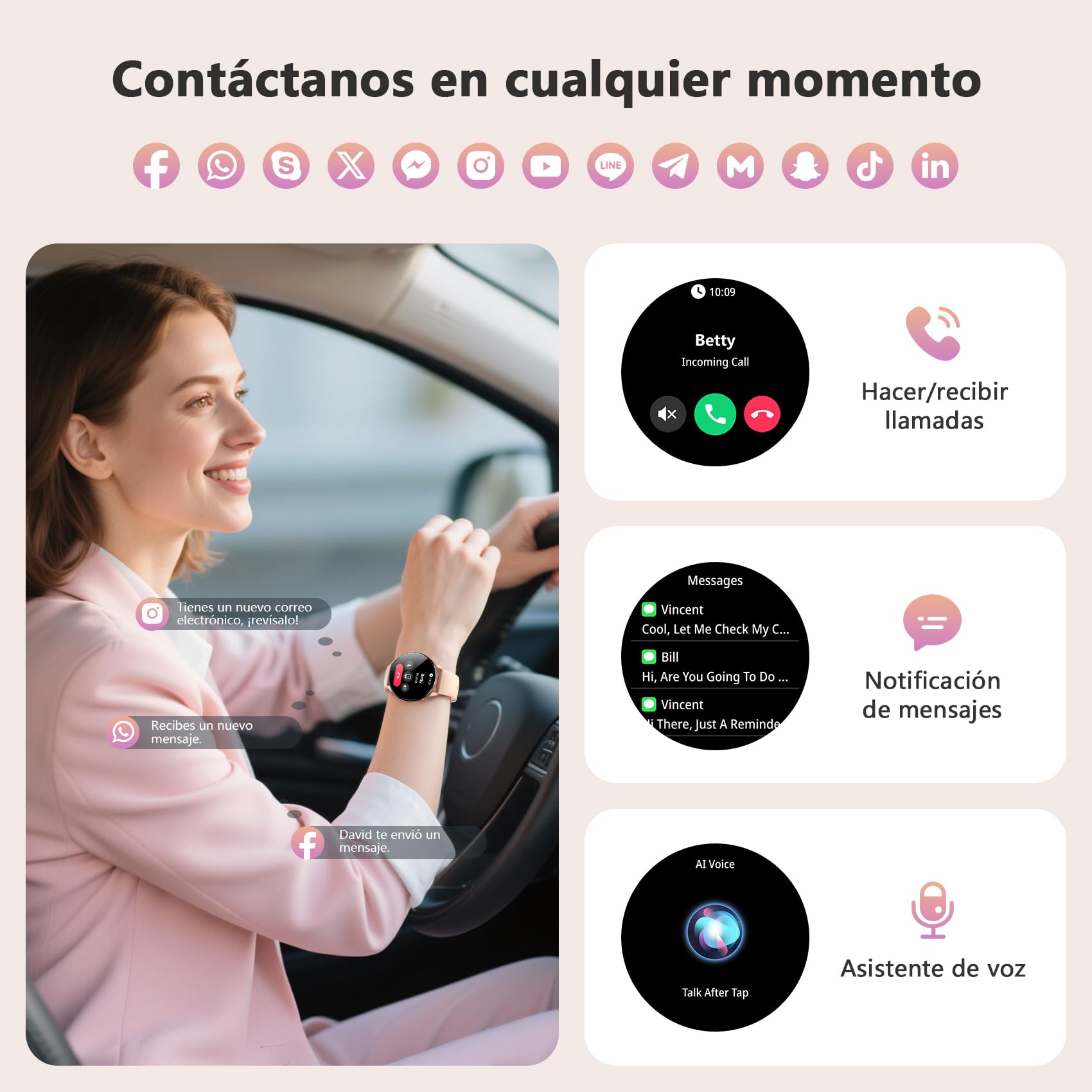Blackview Smartwatch, Llamadas Bluetooth, Pantalla AMOLED de 1.43 Pulgadas, SpO2/Pulsómetro/Monitor de Sueño, Reloj Inteligente Mujer con 100+ Modos Deportivos, Whatsapp Mensaje, para Android & iOS