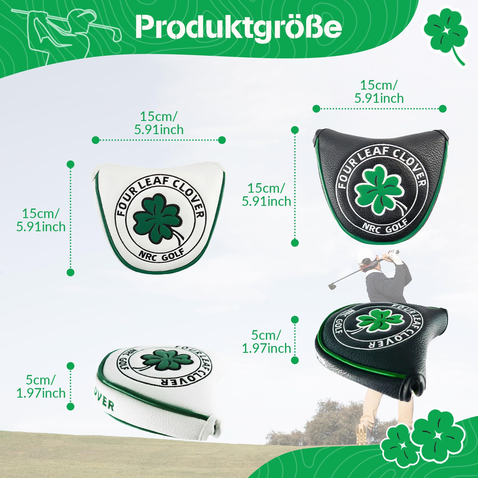 FITYLE Abdeckung für Golfschläger, Golfschläger-Kopfbedeckung, Golf-Eisenabdeckungen, Schutzhülle Golf Putter Cover Protective Sleeve, Schlägerhaube für Golf Putter Head Cover