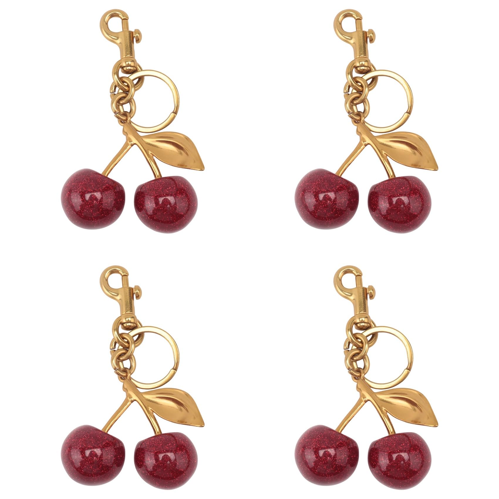 Hndhbfgrt 4X Cherry Bag Charm and Keychain Accessory Purse Charm -Perfect Fashion Addition for Everyday Style and