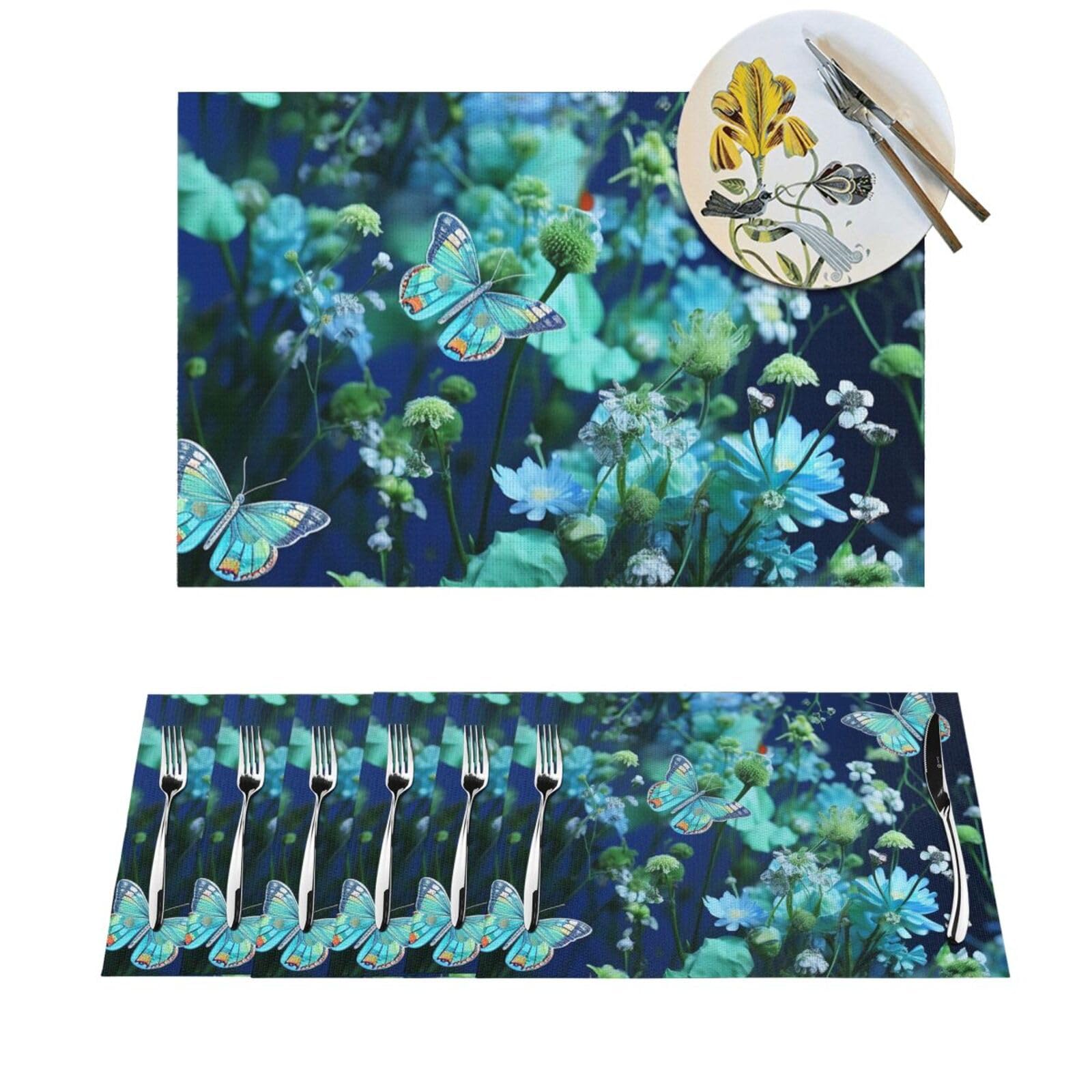 Set de table lavable pour protéger des taches lot de 6 rectangulaires en PVC