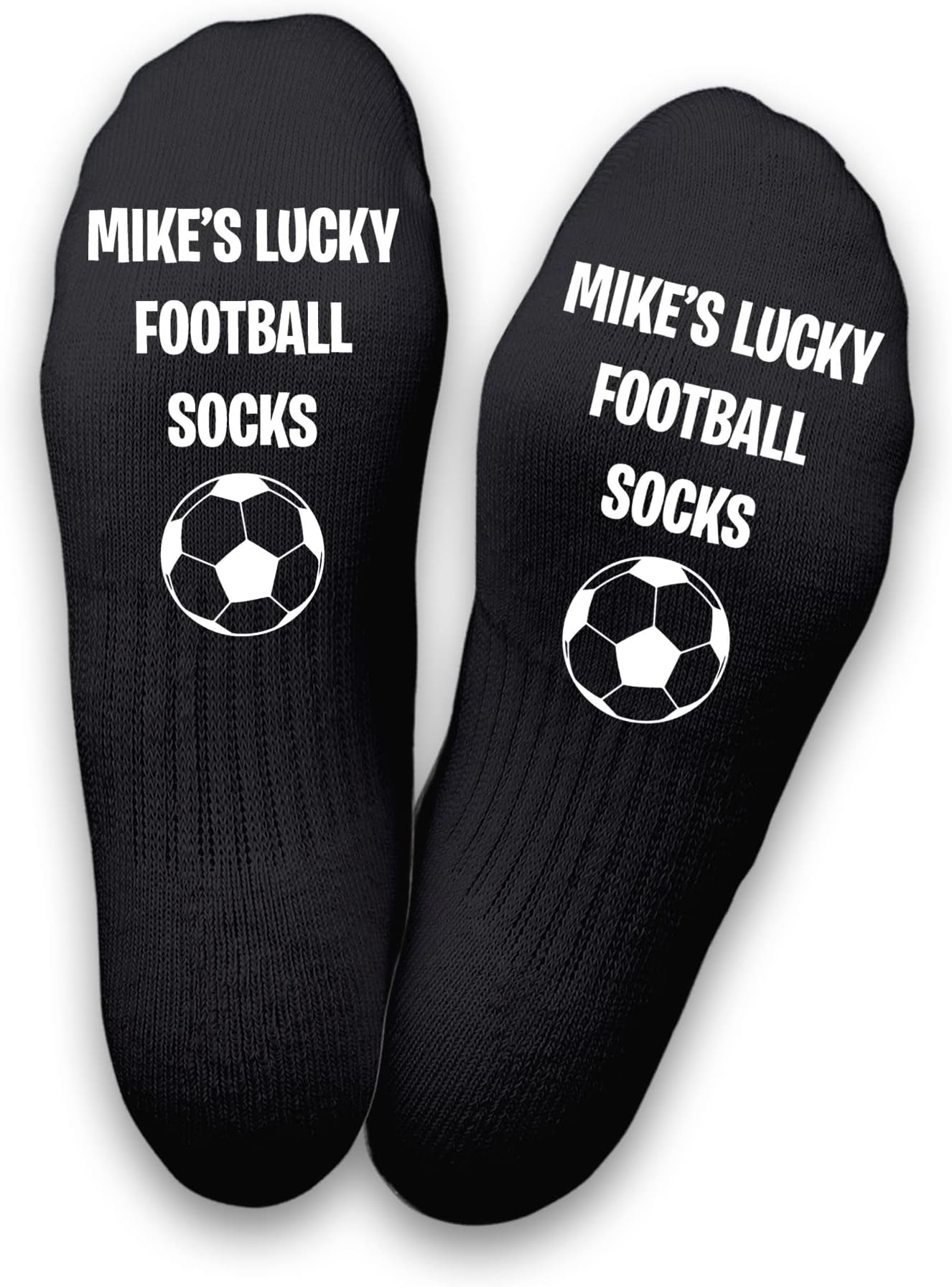 CustomPersonalised Lucky Football Socks - Personalise with name - Add Name, Custom, Grandad, Dad, Friend Gift, Football fan gift - Stocking filler