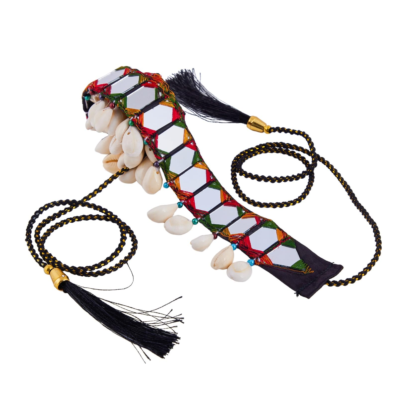 dwiza enterprise Handmade Cowrie Shell Embellished Kamarband for Women – Boho Seashell Waist Belt, Adjustable Belly Chain, Ethnic Waist Jewelry For Saree & Traditional Dresses (Multicolor)-picture-12