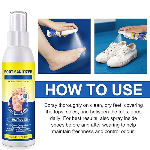 Miniatura 8 de Spray de aceite de árbol de té para pies, spray transparente para pies, mantiene los pies y los zapatos frescos, espray de aceite de árbol de té