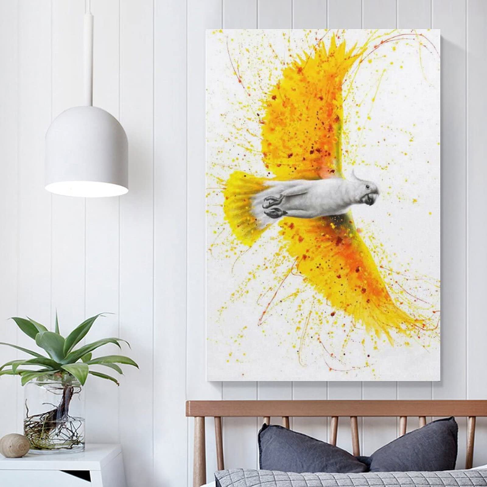 Amazon.co.jp: 鳥のアートポスター歌う夏の鳥のキャンバスアート