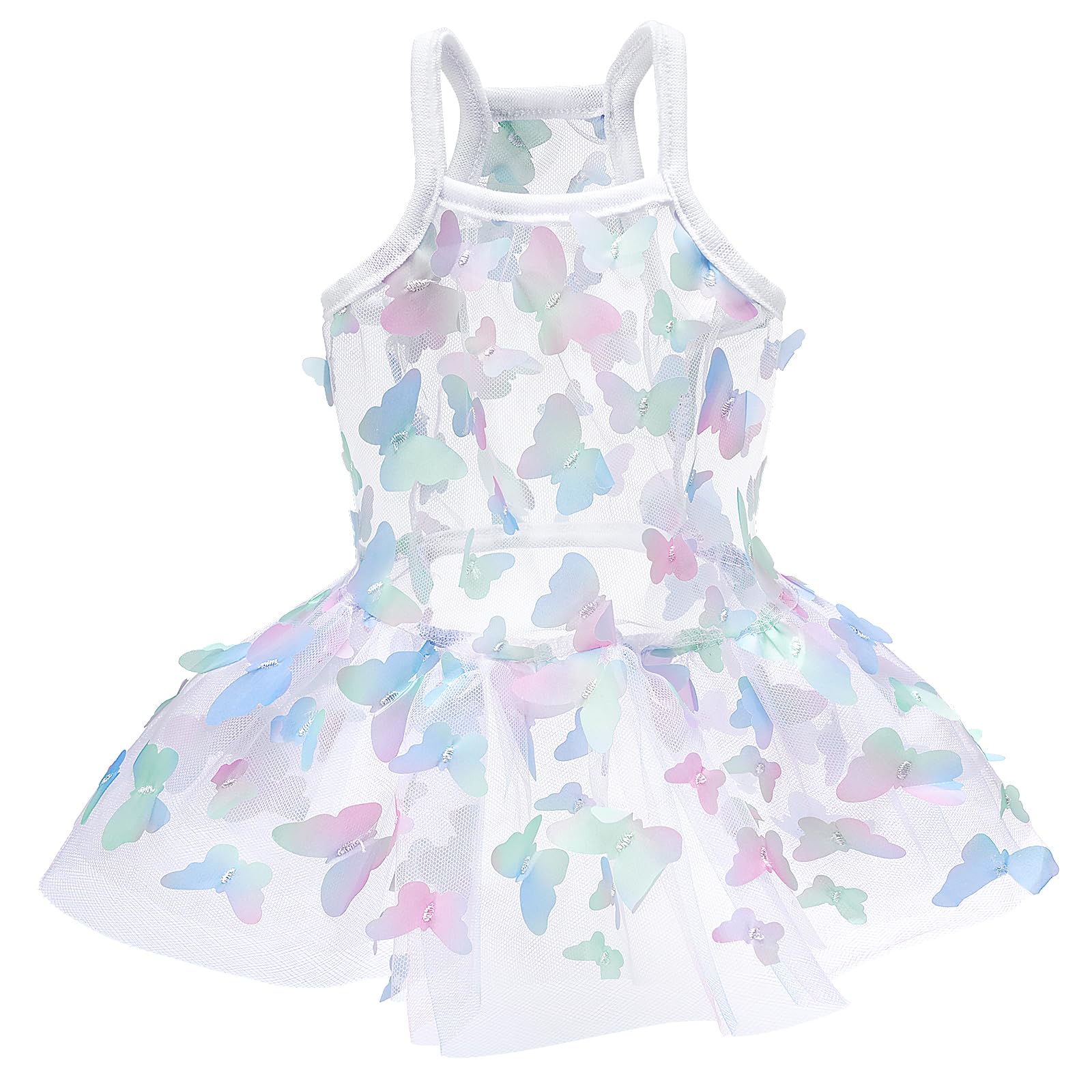 YUDODODog Dress for Small Dogs Girl Dog Skirt Breathable Puppy Slip Tutu Dress Cute Female Dog Princess Clothes Dog Summer Butterfly Outfit for Teacup Dog Yorkie Chihuahua （Blue-Purple S）