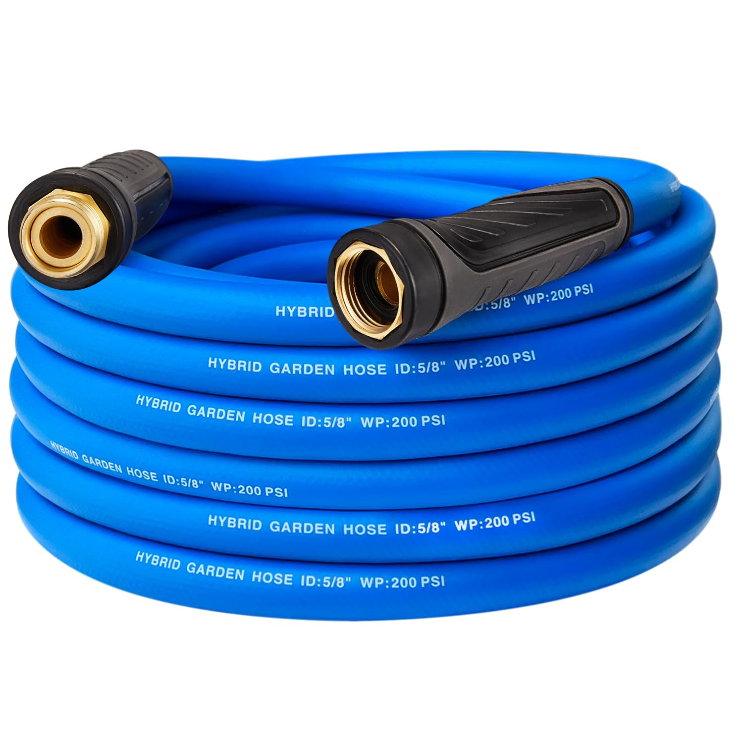 Sowgreen Upgraded Garden Hose 50 ft with Swivel Grip Handle, New Hybrid Water Hose 5/8 IN x 50FT, Flexible, Lightweight, Durable, Heavy Duty, All-weather, 3/4 IN GHT Solid Brass Fittings, Blue