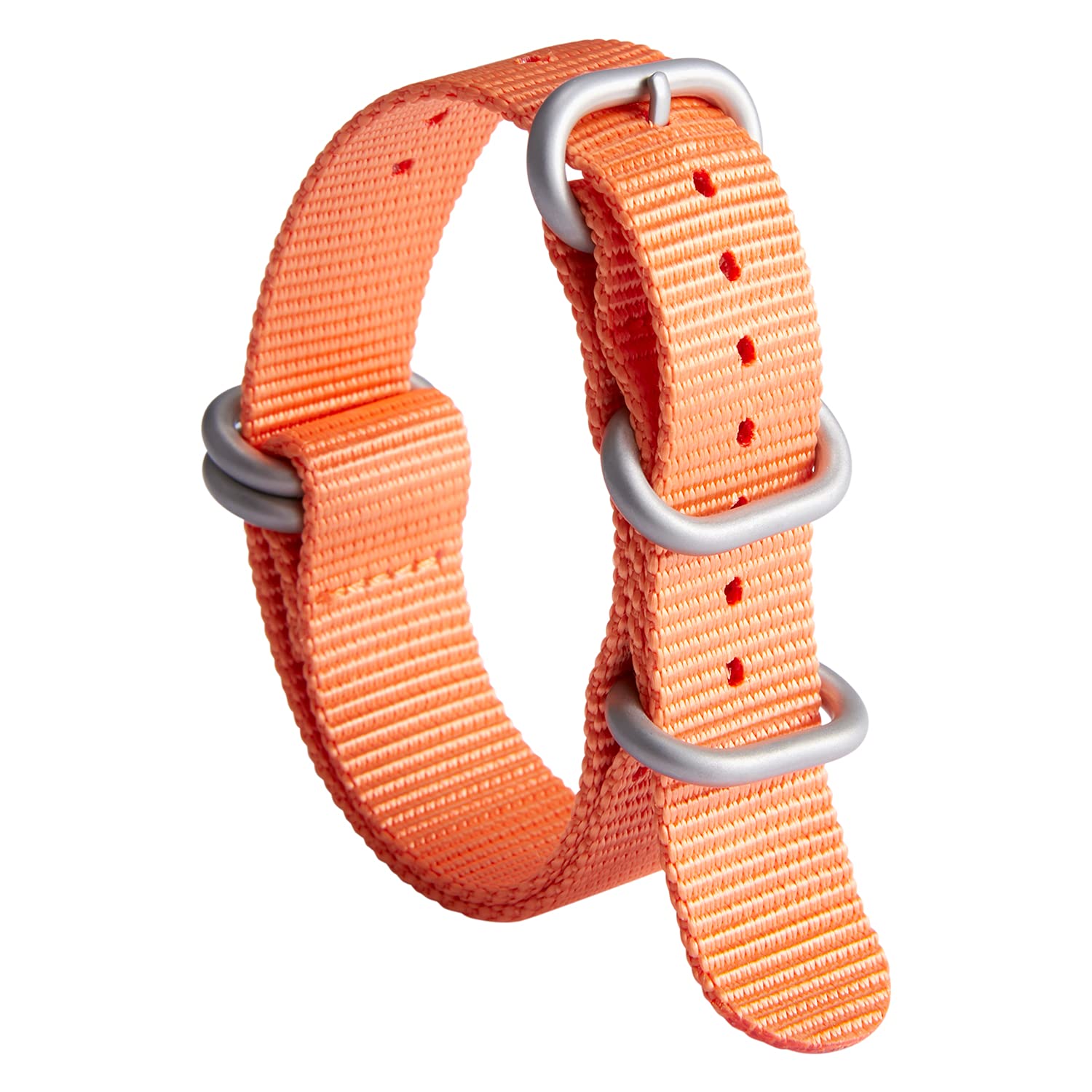 Nylon Watch Strap, Multicolor Watch Bands Replacement for Men Women 18mm 19mm 20mm 21mm 22mm 23mm 24mm G10 Premium Ballistic with Military Heavy Duty 5 Rings Silver/Black Stainless Steel Buckle — view 27