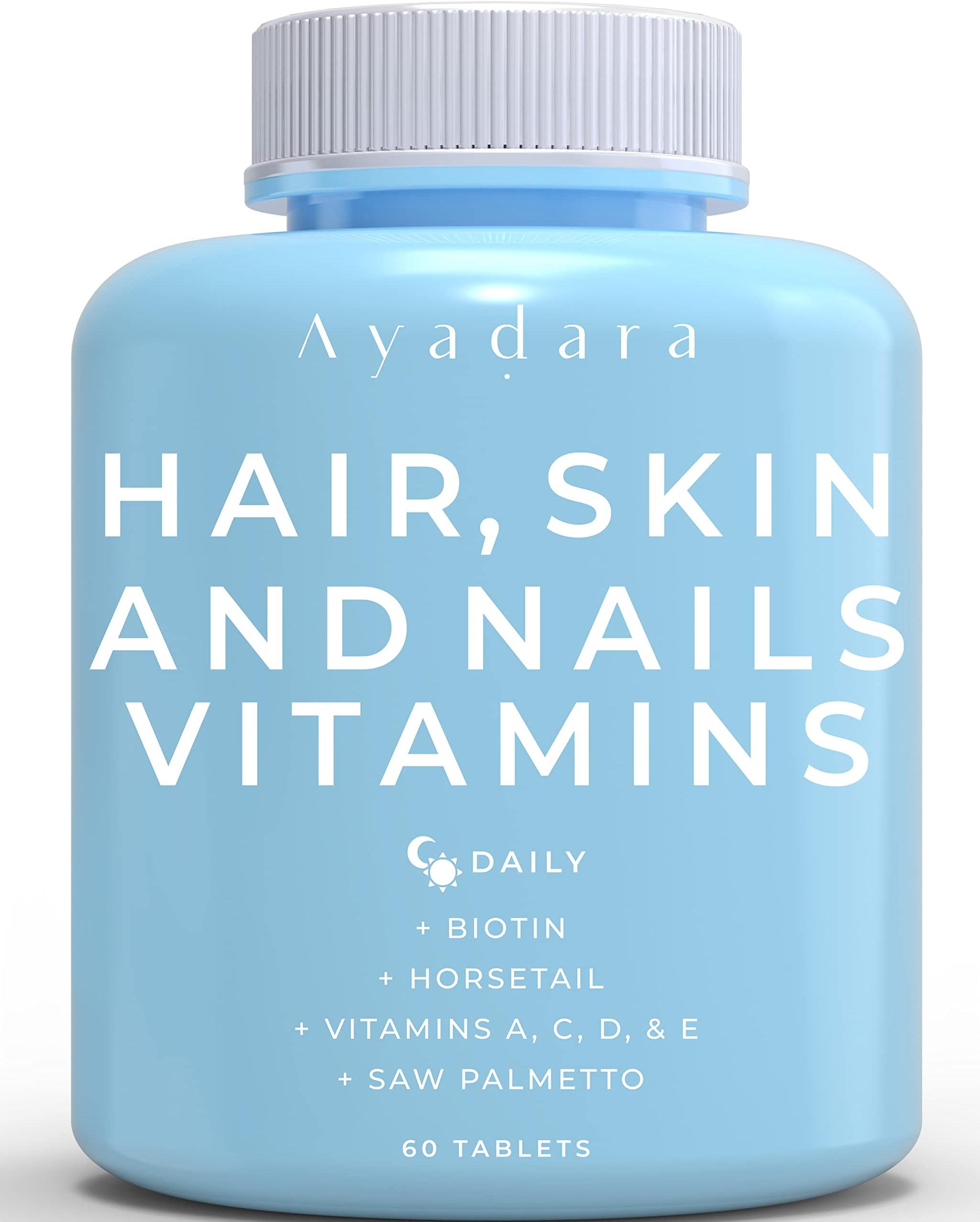 Ayadara Hair Skin and Nails Vitamins 60 Capsules, Hair
