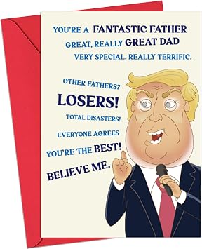Birthday Card for Dad - 5X7 Funny Dad Fathers Day Card with Envelope, Cool Fathers Days Gifts from Daughter Son, Daddy Gift Ideas, Happy Fathers Days Cards for Dads