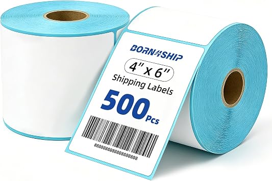 4x6 Thermal Labels, 2 Rolls 1000 Labels Direct Thermal Shipping Labels, Perforated Strong Adhesive Commercial Grade