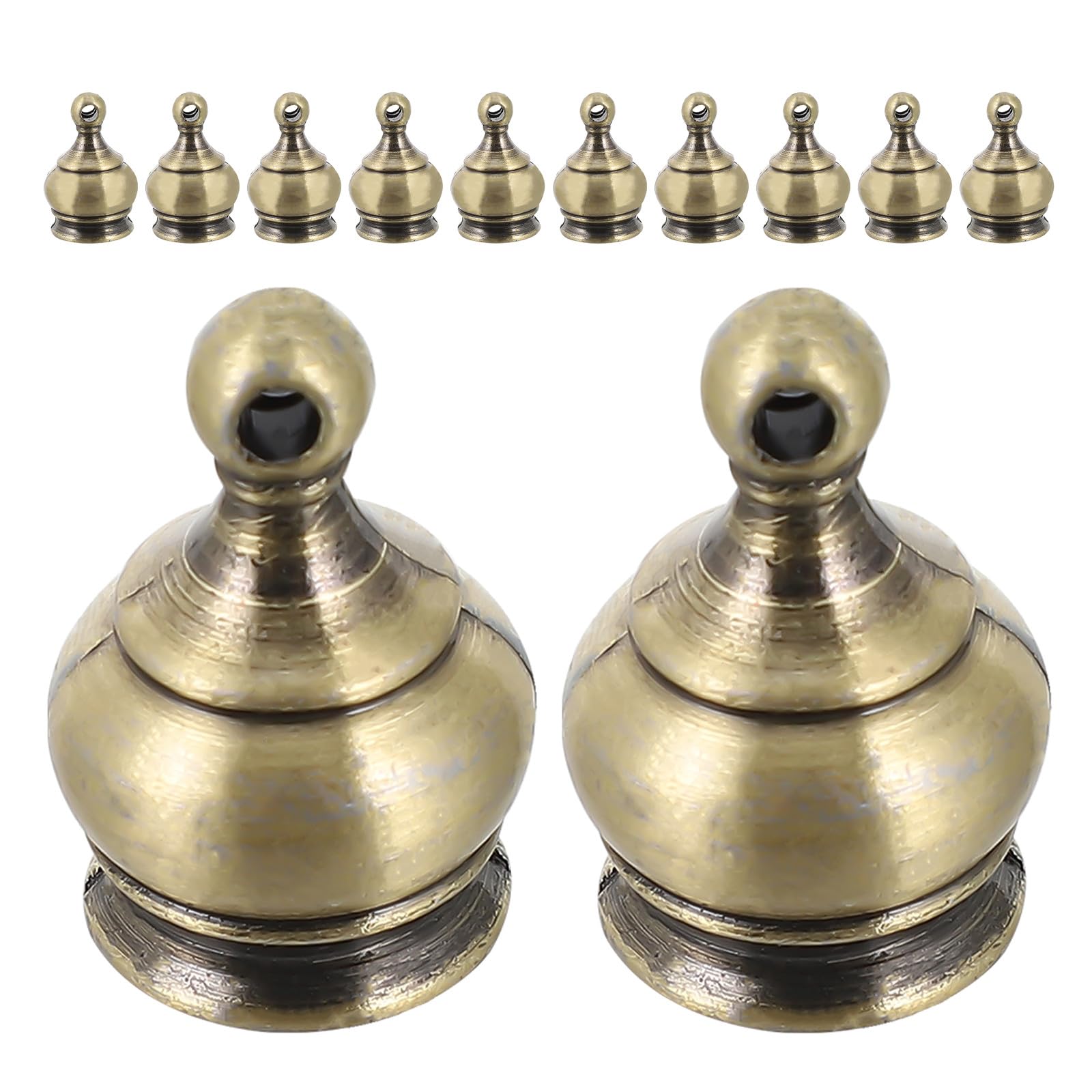 NESTINGHO Lamp Finial Caps Screw Lamp Knob Tops M10x1 Zinc Alloy Crown Shaped 14pcs Decorative Lighting with Wear Resistant with Effortless Installation for Chandeliers and Lighting Fixtures