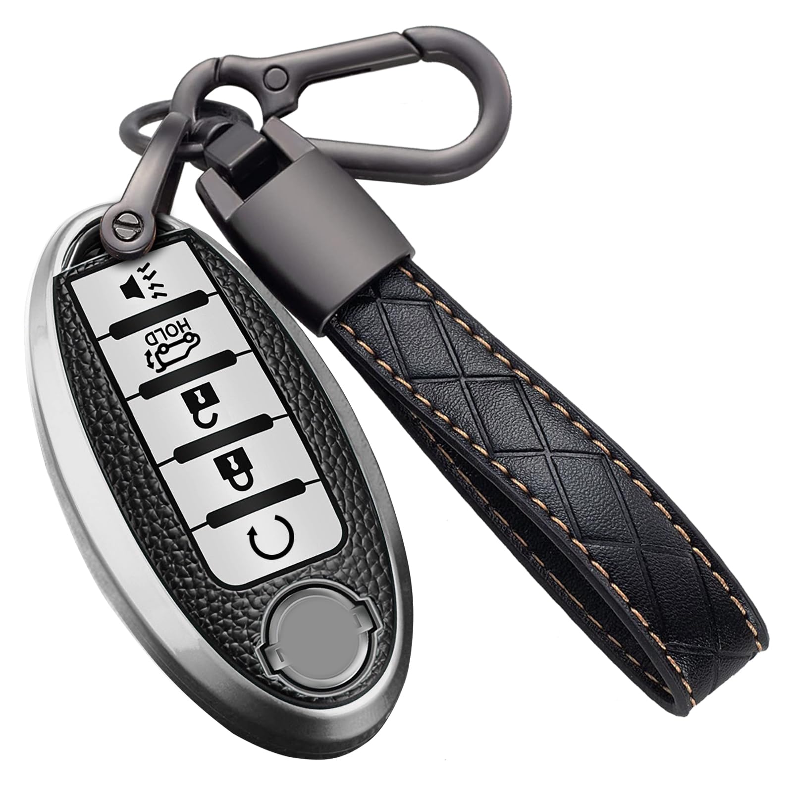 Montague Key Fob Cover for Nissan with Keychain Accessories, Premium TPU Full Protection Key Case for Altima Rogue Sentra Maxima Armada Pathfinder