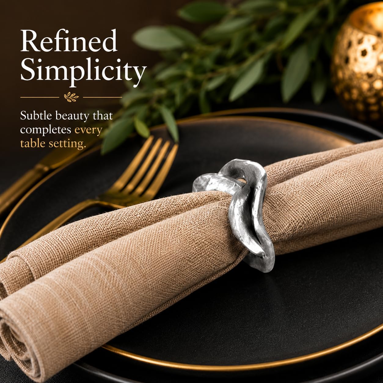 Set di 8 portatovaglioli moderni in alluminio, decorazione da tavolo in metallo leggero, porta tovaglioli da pranzo contemporaneo e pulito, antiruggine ed elegante, per la decorazione della tavola