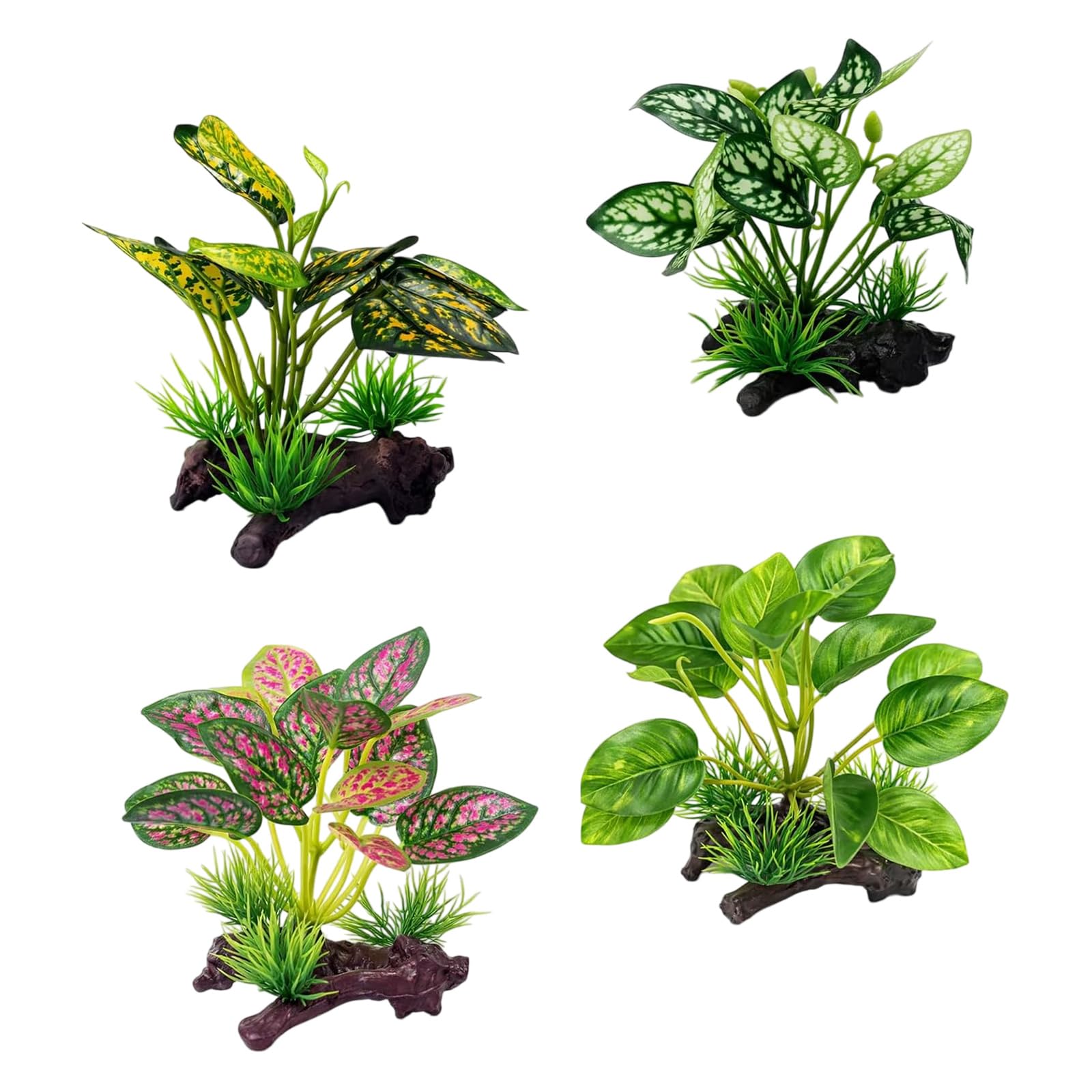 OSNIYAW 4sets Colorful Underwater Grass Aquarium Accessories Artificial Tortoises Accessories