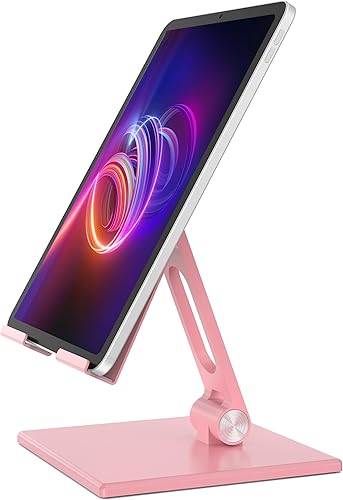 ALASHI Soporte para tablet para escritorio, soporte estable para tableta con base de metal pesado y gruesa para tableta grande, múltiples ángulos