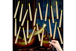 20Pack Halloween Decorations Floating Candles with Wand Flickering Flameless LED Taper Hanging...