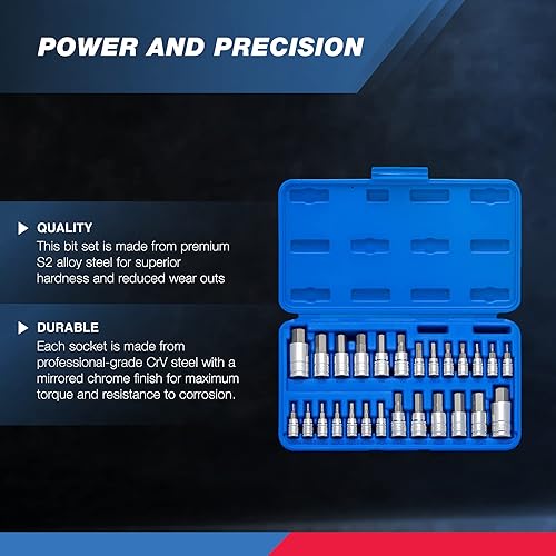 Miniatura 2 de Neiko 01144A - Juego de llaves hexagonales a prueba de manipulaciones, 26 piezas, SAE (564-916 pulgadas) y métrico (0.079-0.551in)