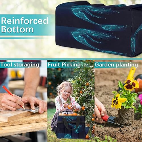 Miniatura 7 de Ocean Mermaid Garden Tool Tote Bag for Women Men Gardening Tool Storage Bags with 10 Pockets Standable Garden Home Tool Kits Organizer for Indoor