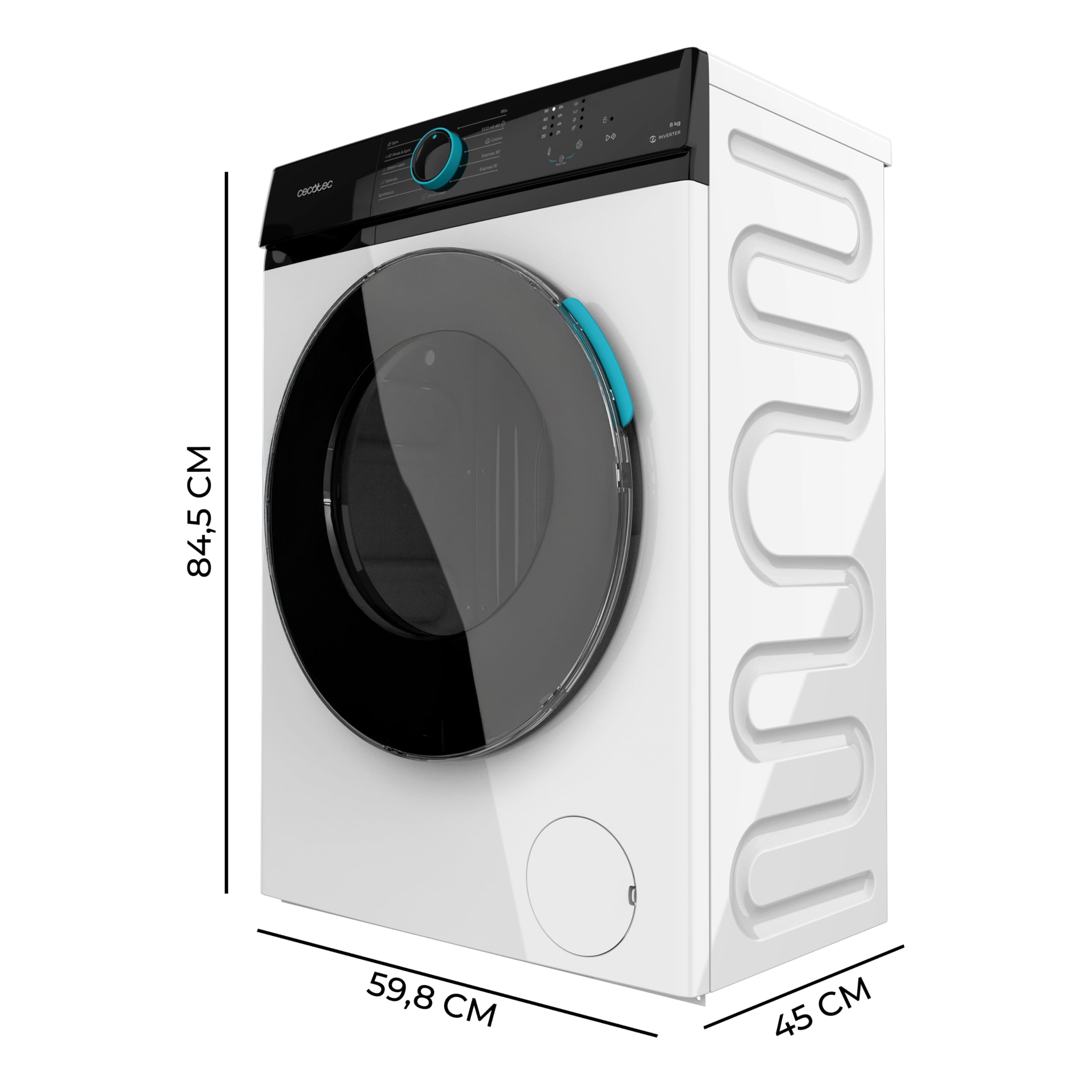 Cecotec Lave linge Frontal Bolero DressCode 7150 Inverter A, Machine à laver 7 kg 1400 tr/min 12 programmes Classe A