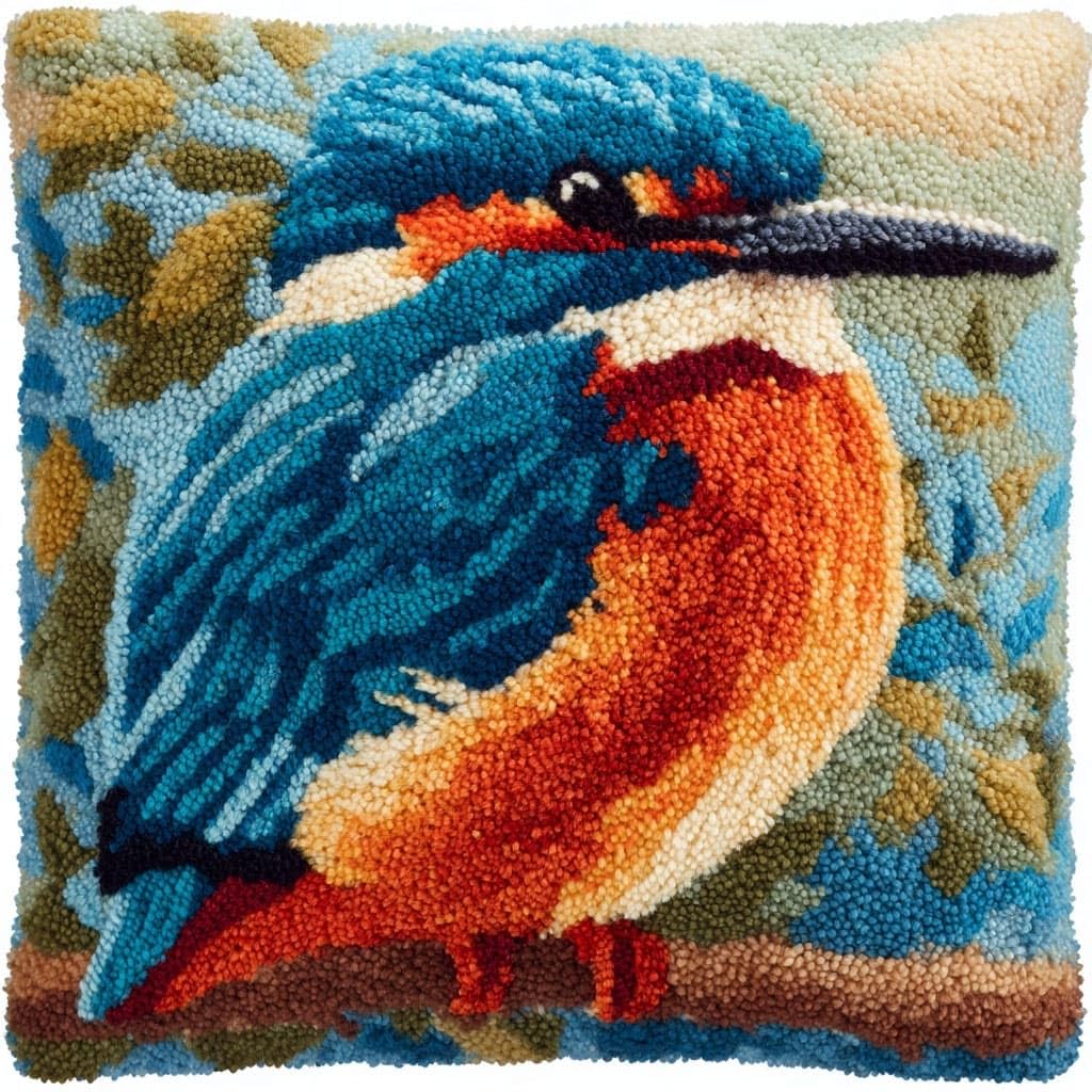 WallustrioaW Latch Hook Cushion Kits,Animals Birds
