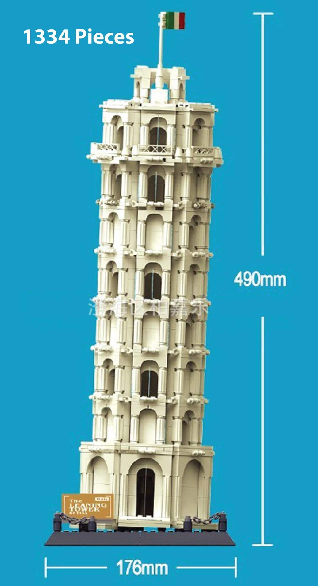 WANGE Torre de Pisa Modelo arquitectónico para Montaje con Bloques de construcción