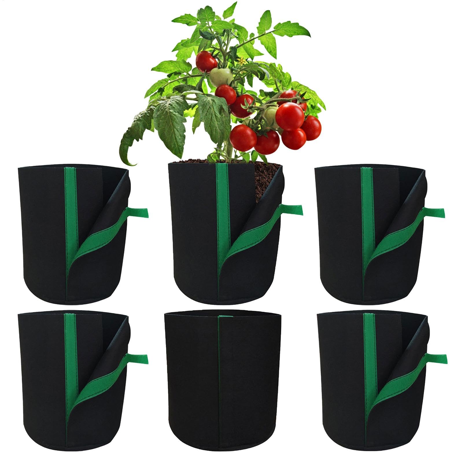 Bolsas de crecimiento de tela para evitar raíces podridas en plantas de flores de exterior