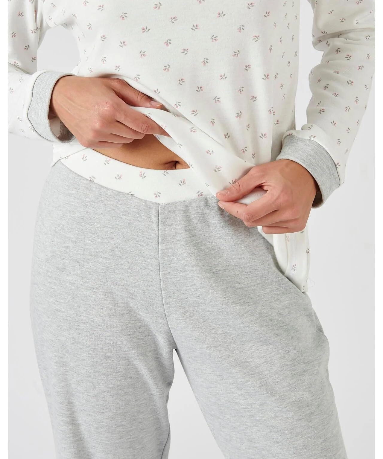 Damart - Ensemble de Pyjama pour Femme - Manches Longues, Maille Interlock Thermolactyl - Haut et Bas de Pyjama Chauds, Moelleux et Confortables