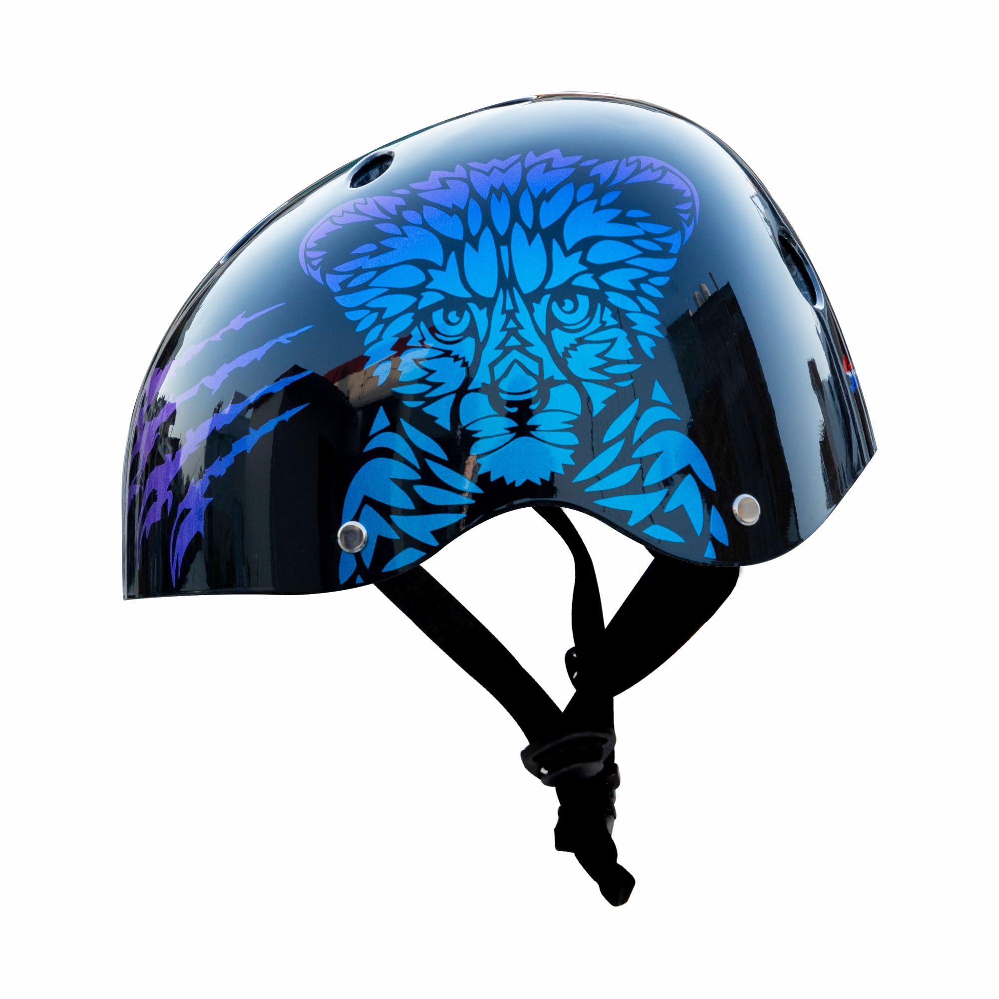 STREETJAM Kids Cycle Helmet Wild Riderz Open Face Helmet with Colour Shifting Technology, Hard Outer Shell, EPS Inner Comfort case, Adjustable Strap & Dial(5-8 Years, Black(Red, Pruple, Blue))-image-14