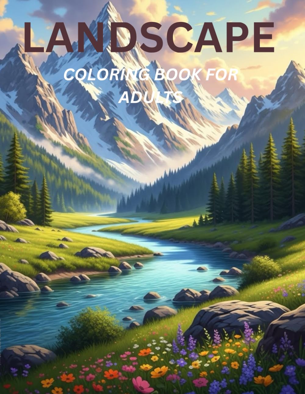 Relaxing Landscape Coloring Book for Adults