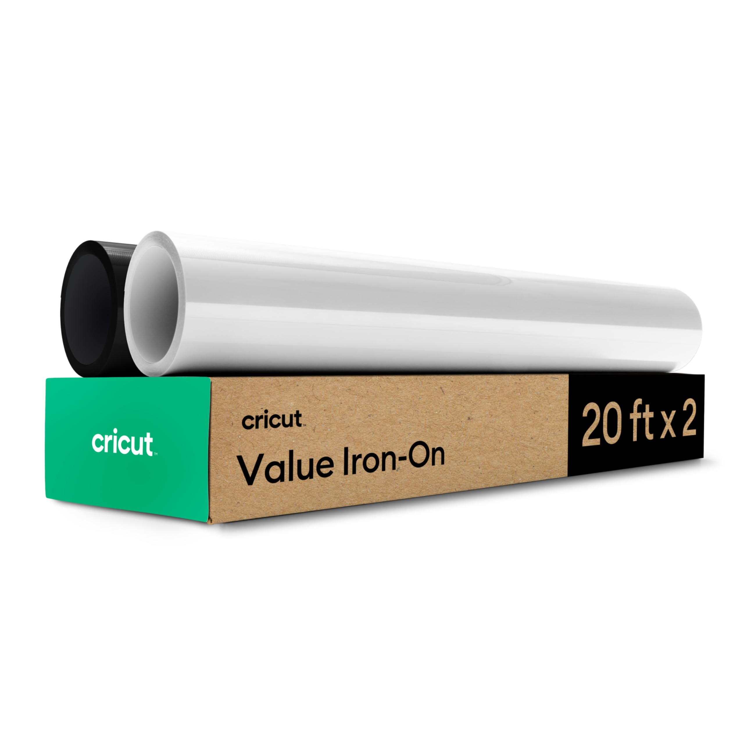 Cricut Value Iron-On, Black and White (2 Rolls, 12 in x 20 ft Each)